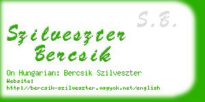 szilveszter bercsik business card